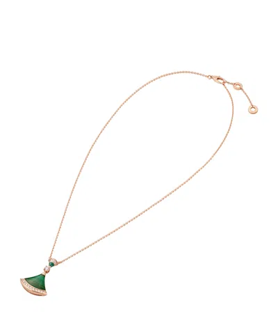 Bvlgari Rose Gold, Malachite And Diamond Divas' Dream Necklace In Green