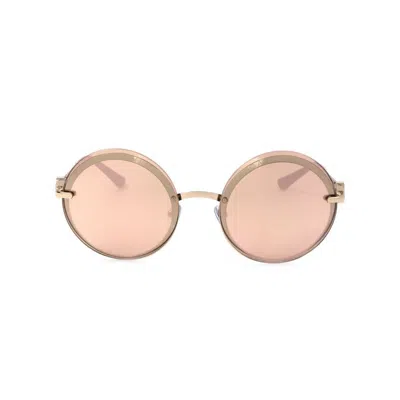 Bvlgari Rose Gold Mirror Round Ladies Sunglasses Bv6149b 278/4z 56 In ["pink","rose Gold Tone","gold Tone"]