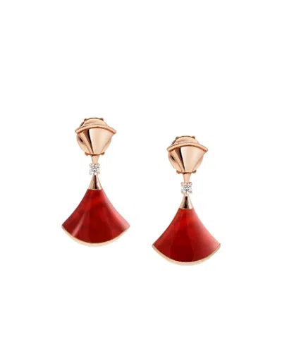 Bvlgari Rose Gold Red Chalcedony Earrings