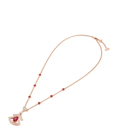 Bvlgari Rose Gold, Ruby And Diamond Divas' Dream Openwork Necklace