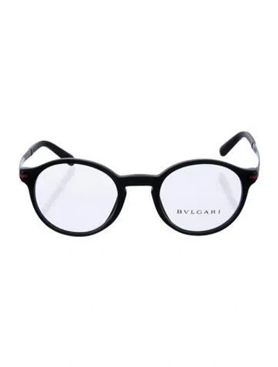 Pre-owned Bvlgari Round Eyeglasses In Black