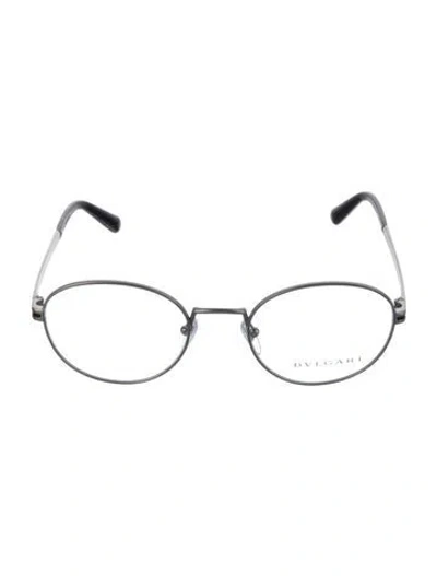 Pre-owned Bvlgari Round Eyeglasses In Gray