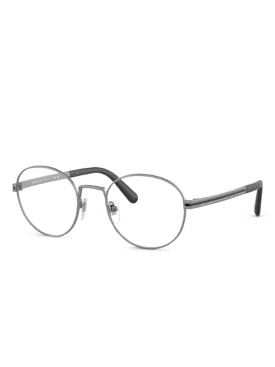 Bvlgari Round-frame Glasses In Silver