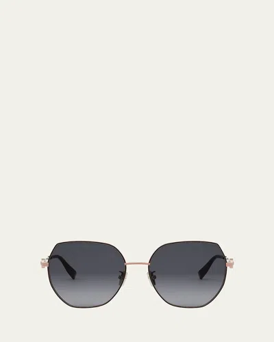 BVLGARI ROUND METAL & NYLON SUNGLASSES