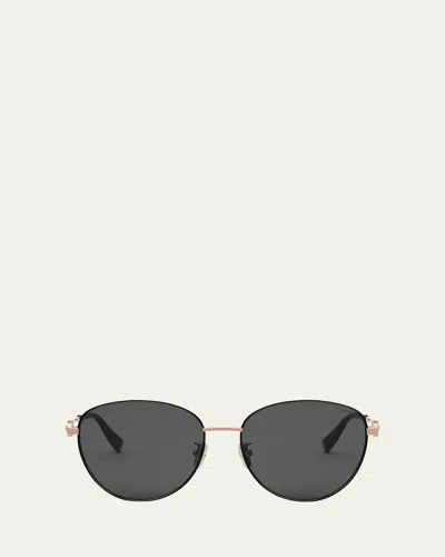 Bvlgari Round Metal & Nylon Sunglasses In Gold