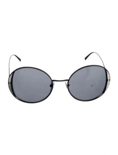 Pre-owned Bvlgari Round Tinted Sunglasses In Black