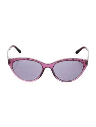 Pre-owned Bvlgari Round Tinted Sunglasses In Purple