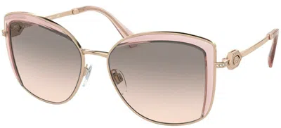 Pre-owned Bvlgari Saint Laurent Sl 614 Mask Black Gold/grey (001) Sunglasses In Grey Pink Shaded