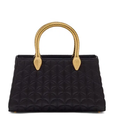 Bvlgari Satin Serpentine Duo Top-handle Bag In Black