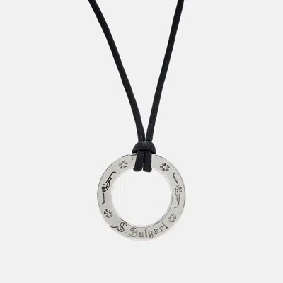 Pre-owned Bvlgari Save The Children 125th Anniversary Sterling Silver 925 Cord Pendant Necklace