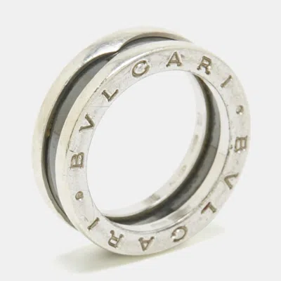 Pre-owned Bvlgari Save The Children Ceramic Sterling Silver Ring Size 53