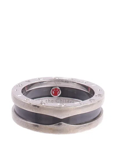 Pre-owned Bvlgari Save The Children Ceramics Ring In Silver