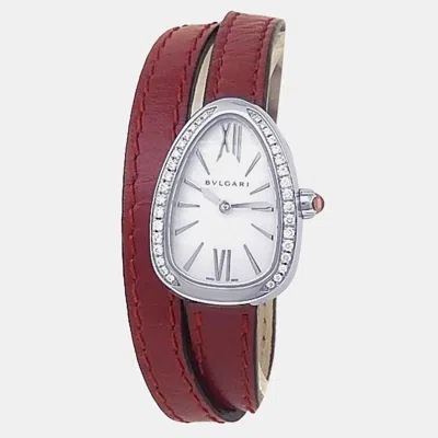 Pre-owned Bvlgari Serpenti 102920 Quartz Mop Stainless Steel Women's Wristwatch 27 Mm