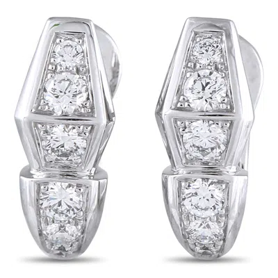 Bvlgari Serpenti 18k White Gold 1.52ct Diamond Earrings Bv06-051225