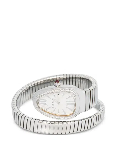 Pre-owned Bvlgari Serpenti 35mm Watch In Silver