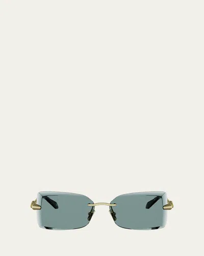 Bvlgari Serpenti 51mm Metal Rectangular Sunglasses In Multi