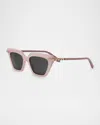 Bvlgari Serpenti Acetate & Nylon Cat-eye Sunglasses In Shiny Pink Gradient Smoke