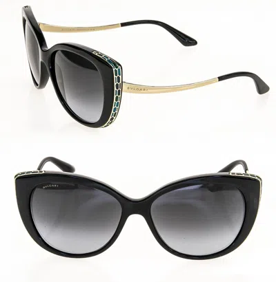 Pre-owned Bvlgari Serpenti Bv8178 Black Gold Snake Scales Metal Sunglasses 8178 Authentic In Gray