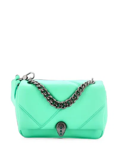 Pre-owned Bvlgari Serpenti Cabochon Diagonal Quilted Leather Mini Shoulder Bag In Green