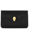 Bvlgari Serpenti Cabochon Leather Card Case In Black