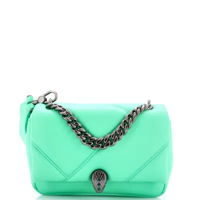 Bvlgari Serpenti Cabochon Shoulder Bag Diagonal Quilted Leather Mini In Green