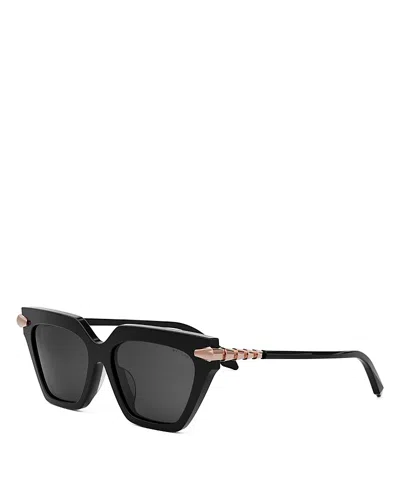 Bvlgari Serpenti Cat Eye Sunglasses, 56mm In Black/smoke