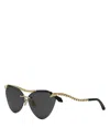 Bvlgari Serpenti Viper Cat-eye Sunglasses In Gold/gray Solid