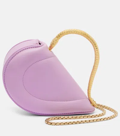 Bvlgari Serpenti Cuore 1968 Leather Crossbody Bag In Purple