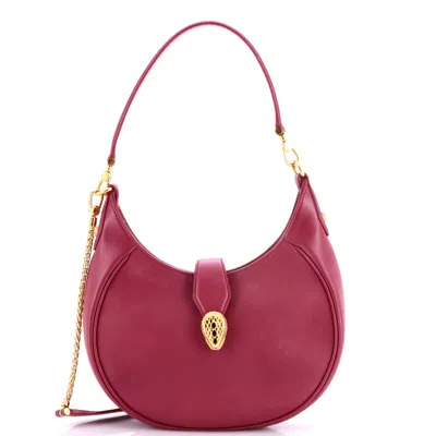 Bvlgari Serpenti Ellipse Crossbody Bag Leather Medium In Purple
