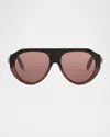 Bvlgari Serpenti Forever Acetate Aviator Sunglasses In Brown