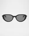 Bvlgari Serpenti Forever Acetate Oval Sunglasses In Black