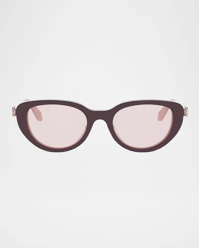 Bvlgari Serpenti Forever Acetate Oval Sunglasses In Brown