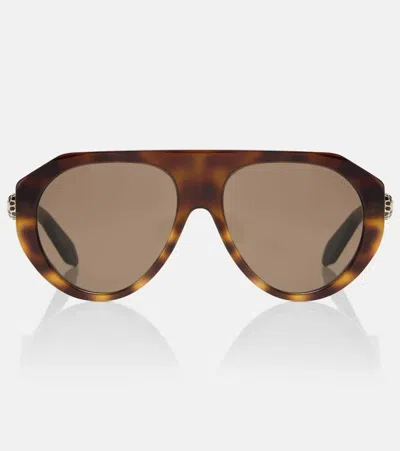 Bvlgari Serpenti Forever Aviator Sunglasses In Brown
