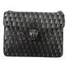 Bvlgari Serpenti Forever Crossbody Bag In Black And Silver Geometric Galuchat In Black
