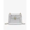 Bvlgari Womens Silver Serpenti Forever Day-to-night Small Stud-embellished Leather Shoulder Bag In Silver