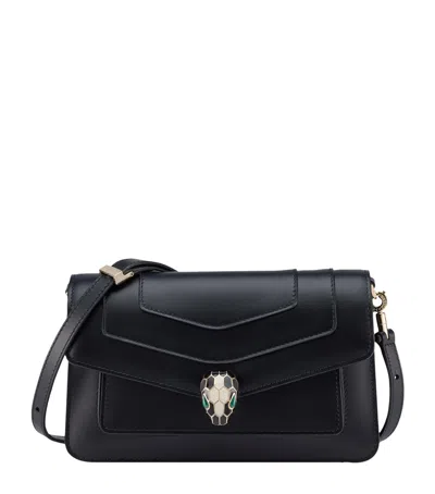 Bvlgari Serpenti Forever East-west Shoulder Bag In Black