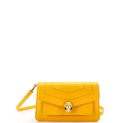 Bvlgari Serpenti Forever East West Shoulder Bag Leather Small In Yellow