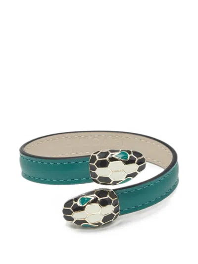 Pre-owned Bvlgari Serpenti Forever Enamel Bracelet In Green