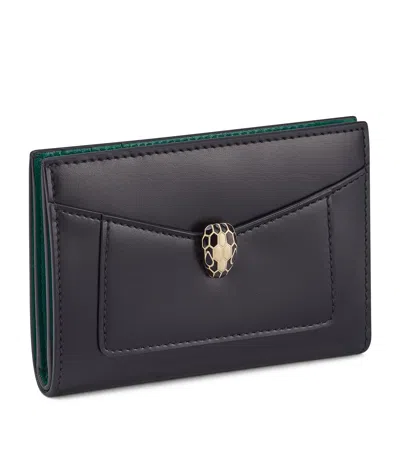 Bvlgari Serpenti Forever Folded Card Holder In Black