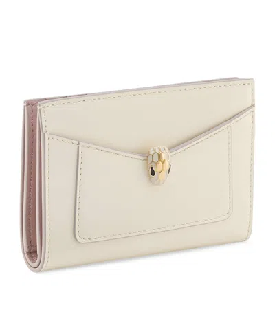 Bvlgari Serpenti Forever Folded Card Holder In White