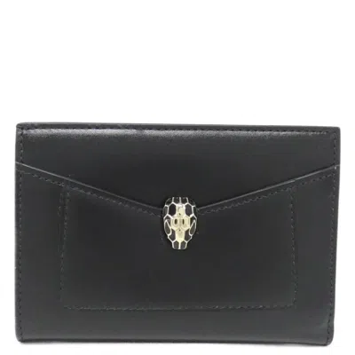 Bvlgari Serpenti Forever Folding Cardholder In Black