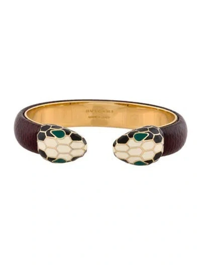Pre-owned Bvlgari Serpenti Forever Leather Bracelet, 5.75" In Multi