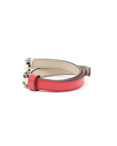 Bvlgari Serpenti Forever Leather Bracelet In Red