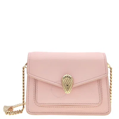 Bvlgari Serpenti Forever Leather Micro Bag In Pink