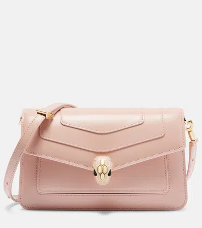 Bvlgari Serpenti Forever Leather Shoulder Bag In Pink