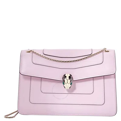 Bvlgari Serpenti Forever Leather Shoulder Bag 288716 In Pink