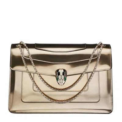 Bvlgari Serpenti Forever Leather Shoulder Bag In Brown