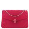 Bvlgari Serpenti Forever Leather Shoulder Bag In Red