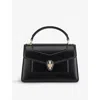 Bvlgari Mini Leather Serpenti Forever Top-handle Bag In Black