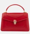 Bvlgari Serpenti Forever Leather Tote Bag In Red